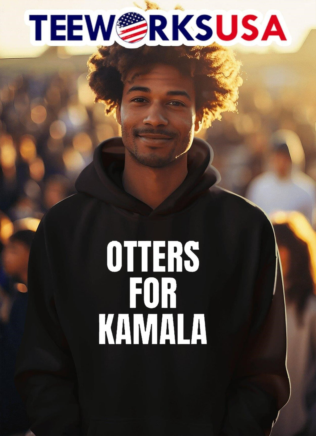Otters for Kamala Harris - Adult & Kids T-Shirts, Sweatshirts & Hoodies apparel design preview 2