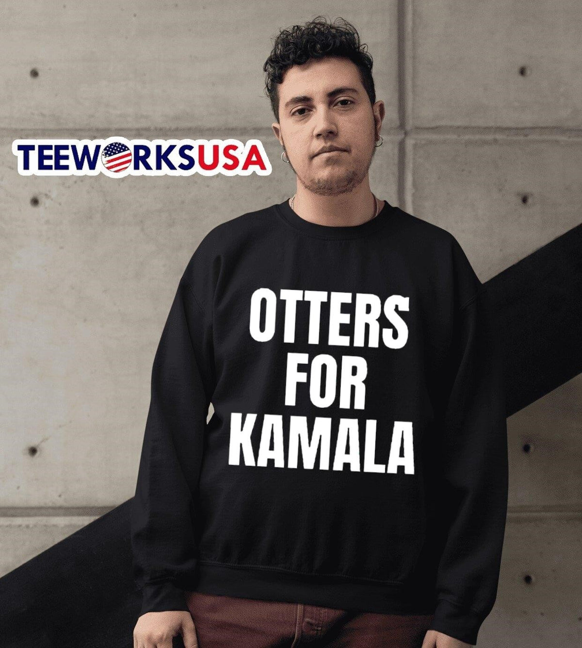 Otters for Kamala Harris - Adult & Kids T-Shirts, Sweatshirts & Hoodies apparel design preview 3