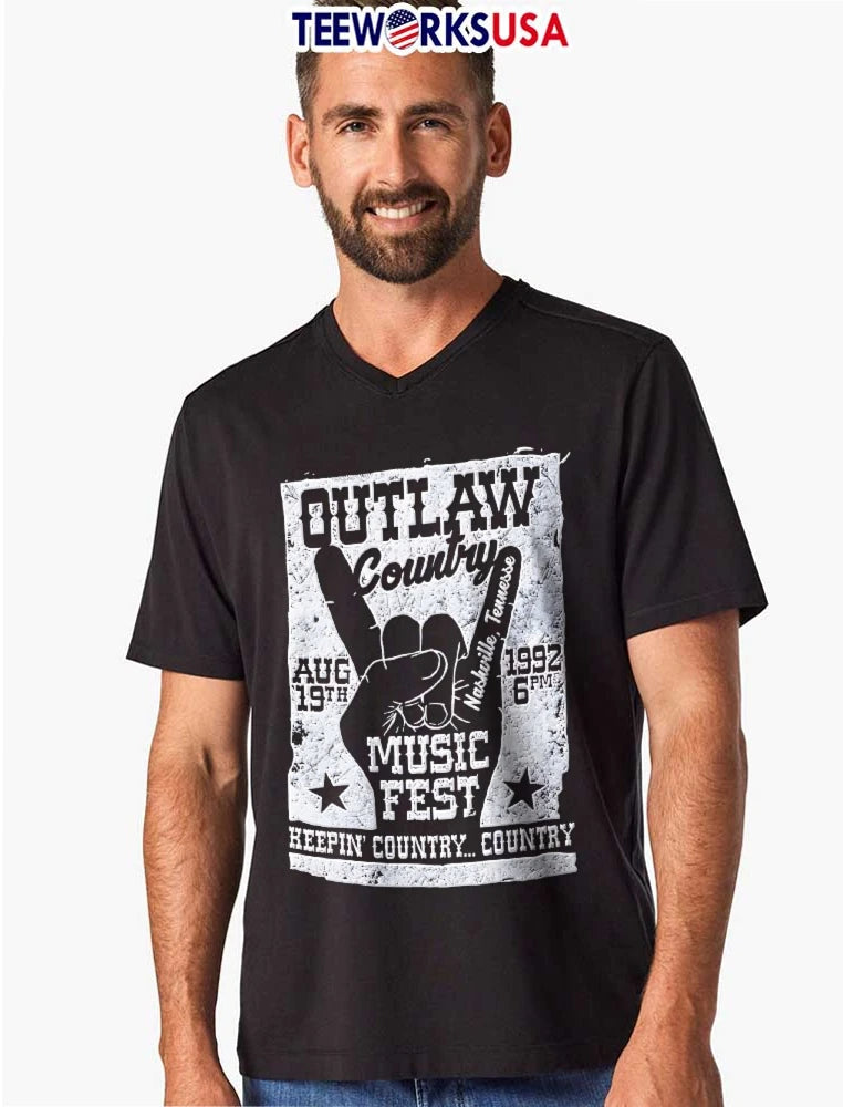Outlaw Country Music Fest Aug 19th Nashville - Adult & Kids T-Shirts, Sweatshirts & Hoodies apparel design preview 8