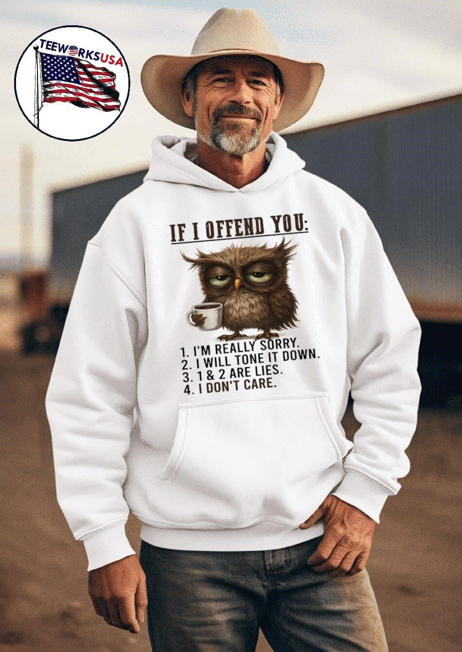 Owl if I offend you 1 I'm really sorry 2 will tone it - Adult & Kids T-Shirts, Sweatshirts & Hoodies apparel design preview 2
