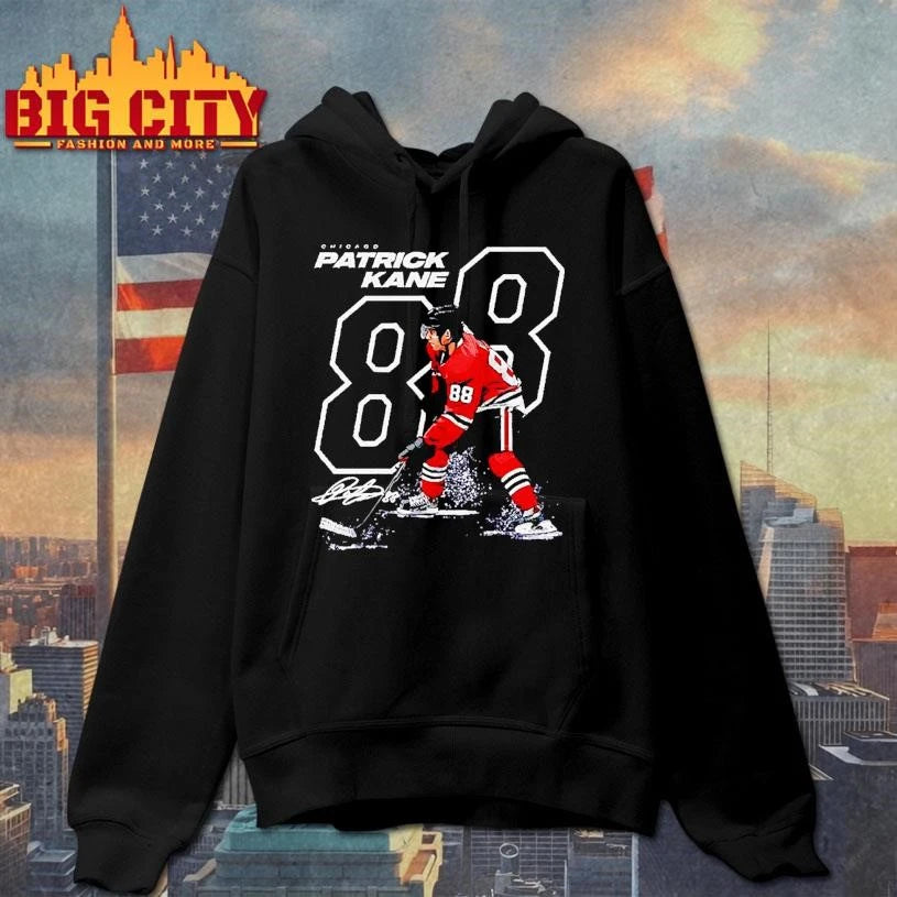 Patrick Kane number 88 Chicago Blackhawks ice hockey - Adult & Kids T-Shirts, Sweatshirts & Hoodies apparel design preview 2