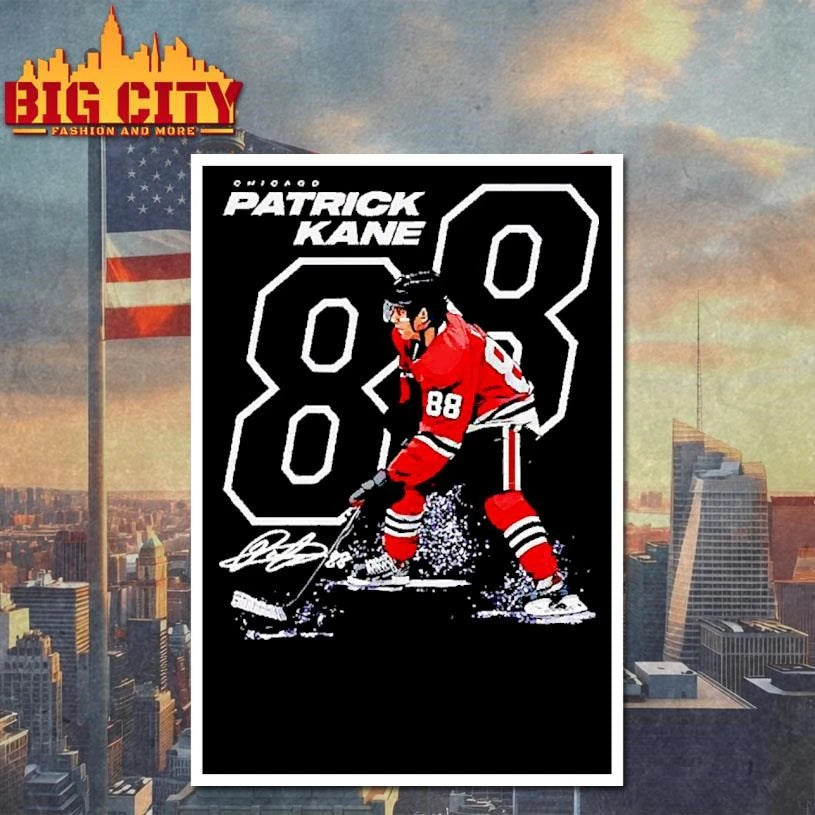 Patrick Kane number 88 Chicago Blackhawks ice hockey - Adult & Kids T-Shirts, Sweatshirts & Hoodies apparel design preview 4