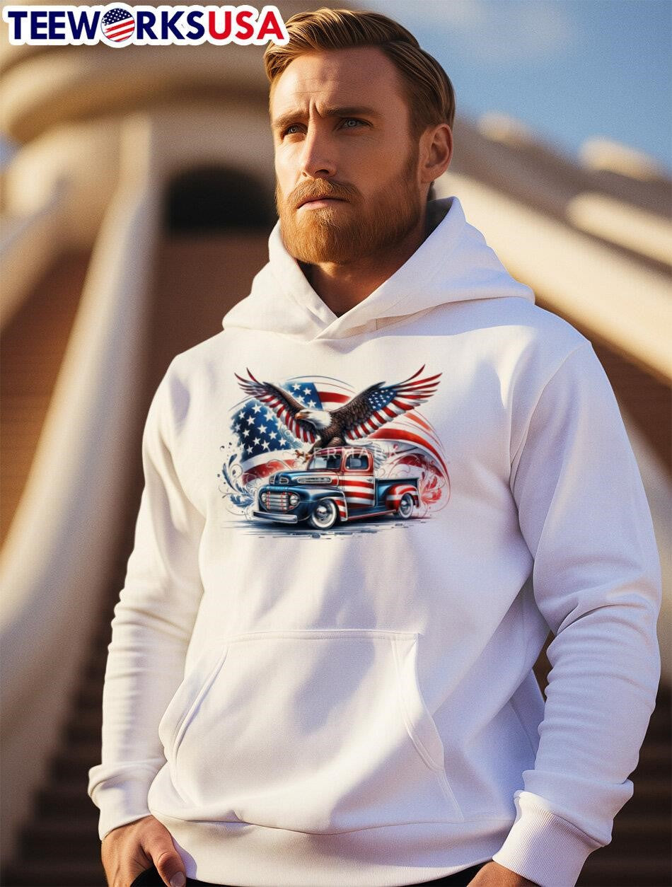 Patriotic Eagle 2024 graphic style flag USA - Adult & Kids T-Shirts, Sweatshirts & Hoodies apparel design preview 2