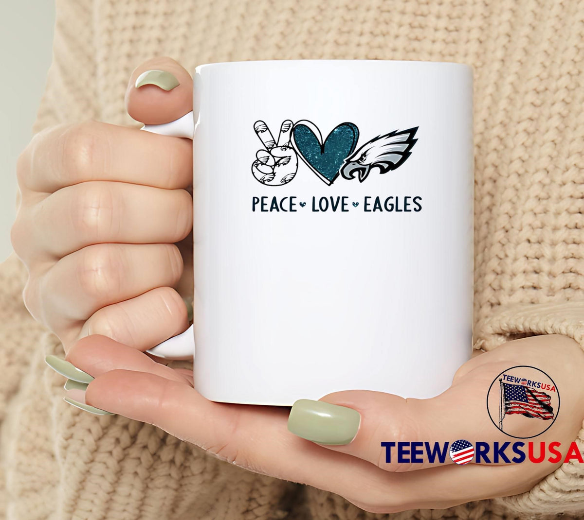 Peace Love Eagles Philadelphia - Adult & Kids T-Shirts, Sweatshirts & Hoodies apparel design preview 4