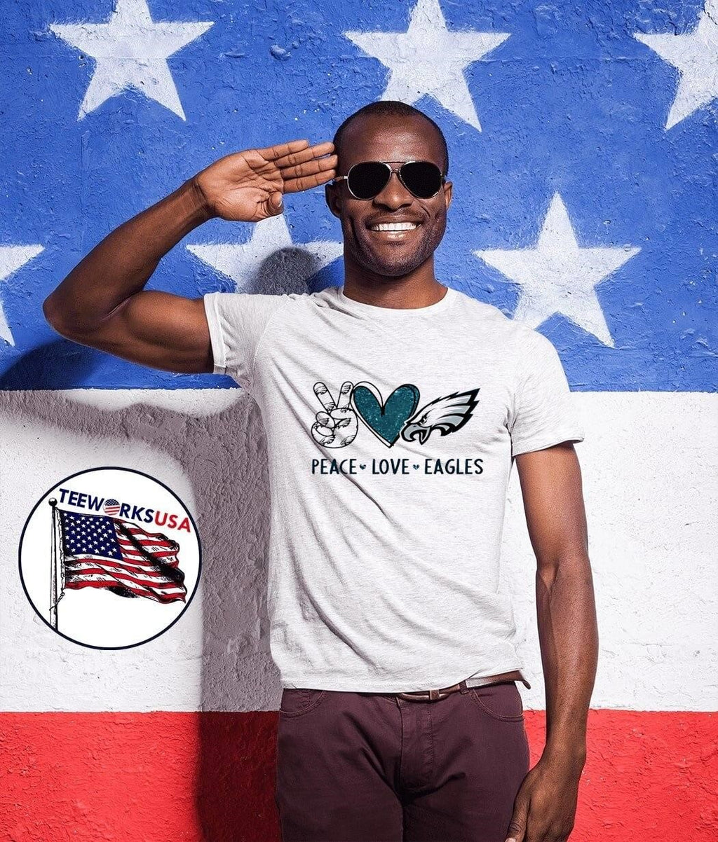 Peace Love Eagles Philadelphia - Adult & Kids T-Shirts, Sweatshirts & Hoodies apparel design preview 1