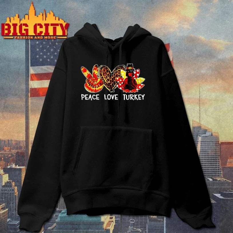 Peace Love Turkey Thanksgiving 2025 - Adult & Kids T-Shirts, Sweatshirts & Hoodies apparel design preview 2