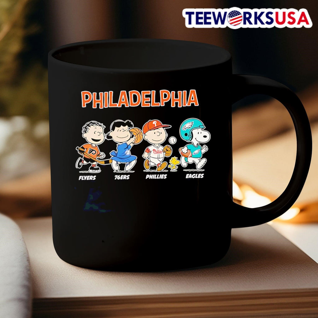 Peanuts Philadelphia Flyers 76ers Phillies and Eagles - Adult & Kids T-Shirts, Sweatshirts & Hoodies apparel design preview 3