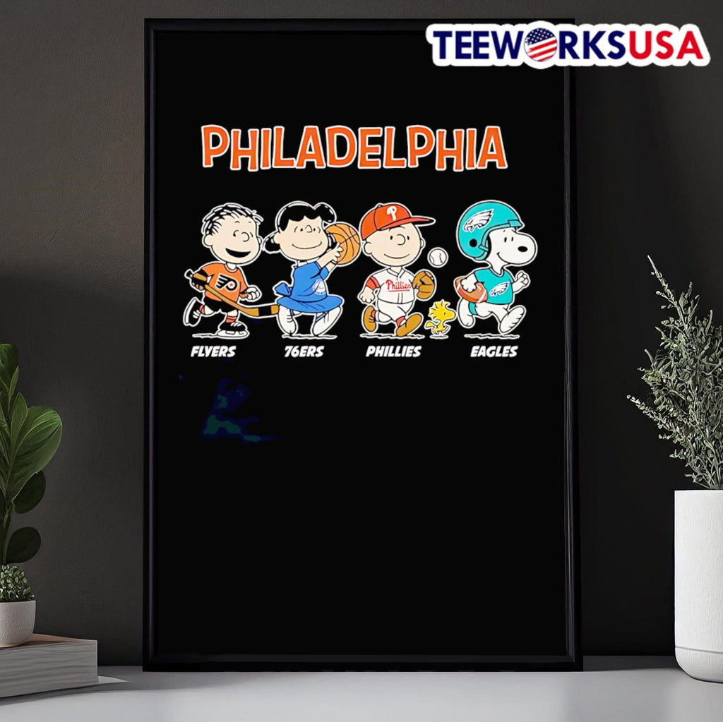 Peanuts Philadelphia Flyers 76ers Phillies and Eagles - Adult & Kids T-Shirts, Sweatshirts & Hoodies apparel design preview 5