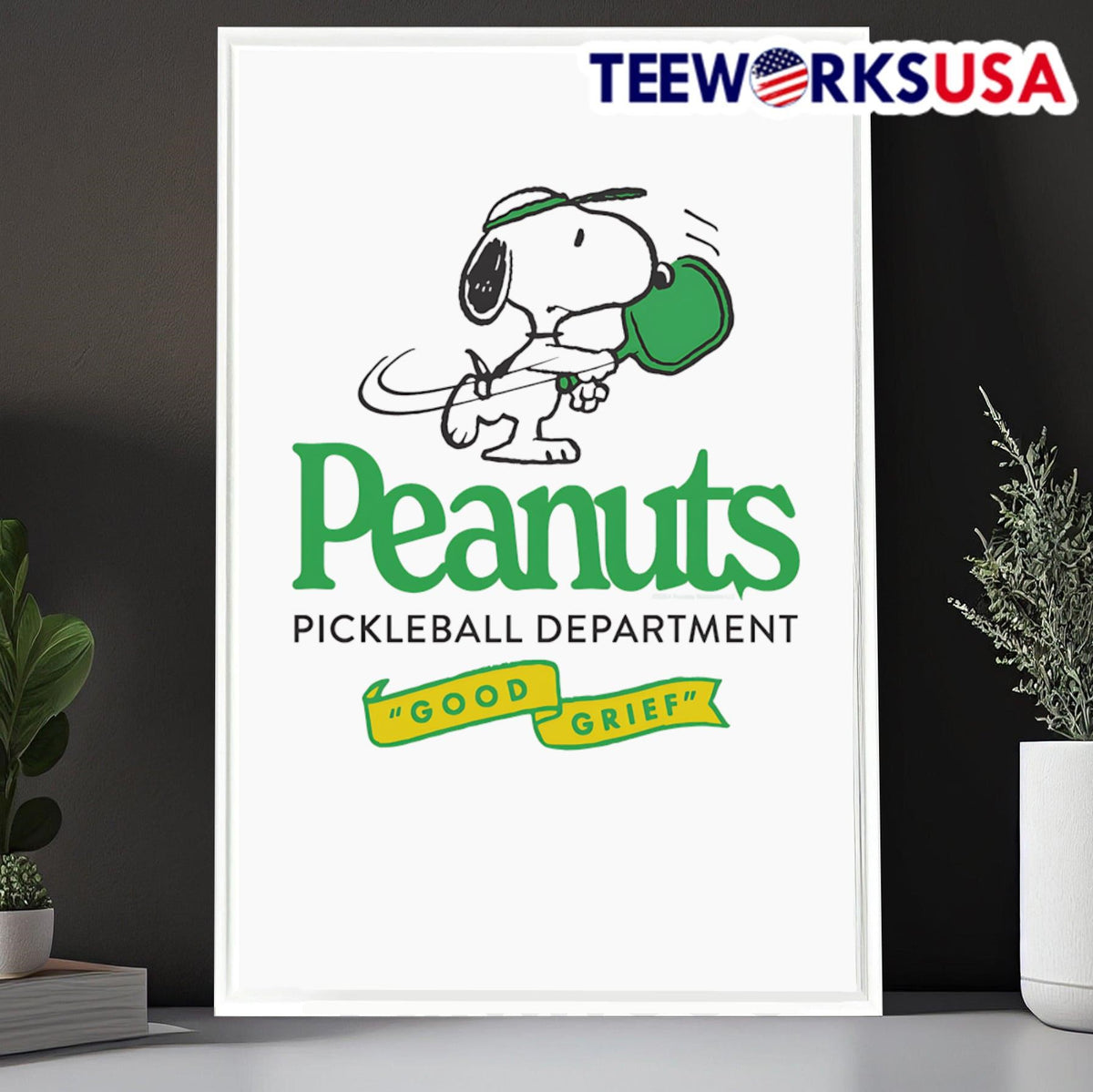 Peanuts Pickleball department good grief - Adult & Kids T-Shirts, Sweatshirts & Hoodies apparel design preview 6