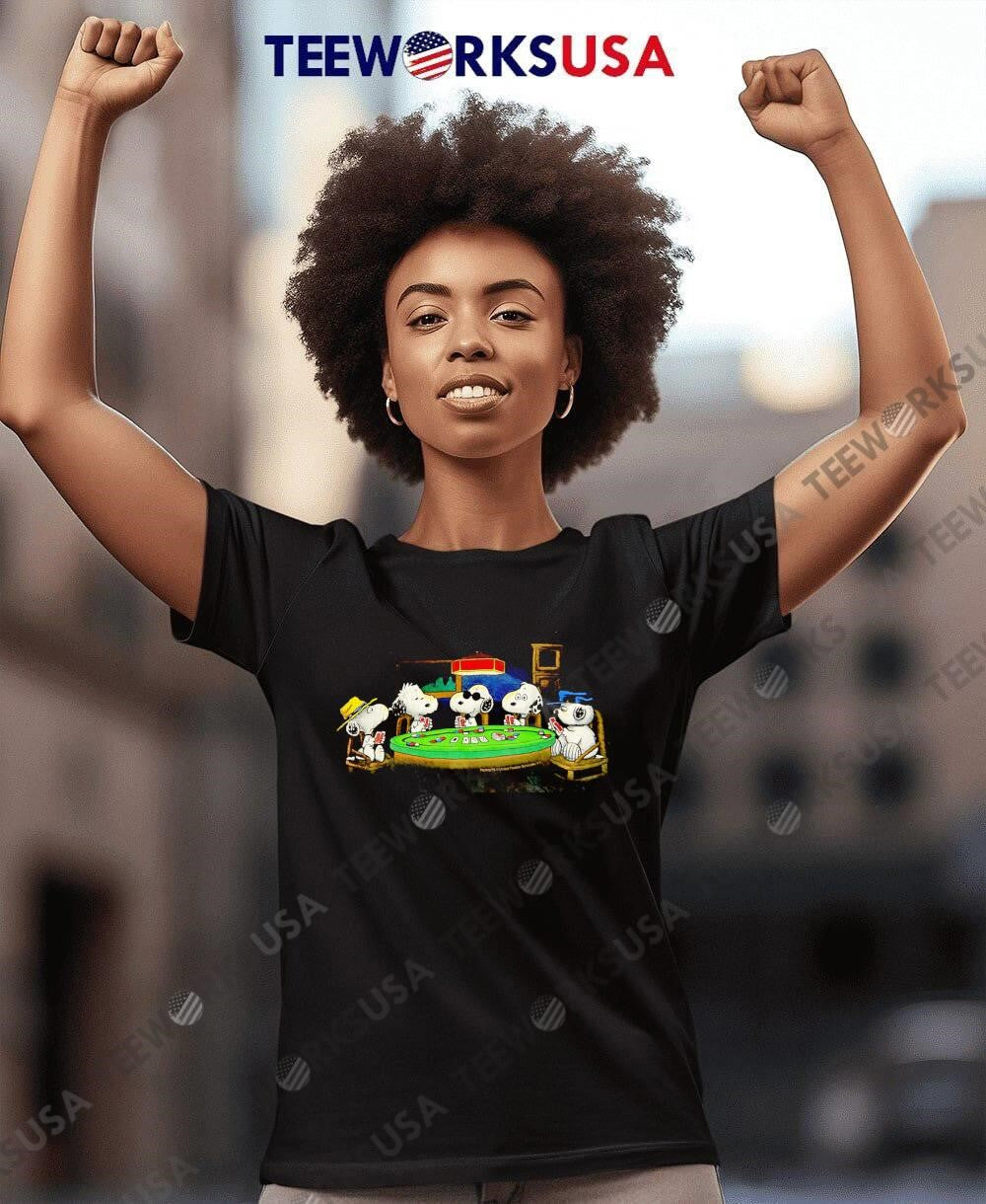 Peanuts United Feature Syndicate Snoopy Playing Poker - Adult & Kids T-Shirts, Sweatshirts & Hoodies apparel design preview 7
