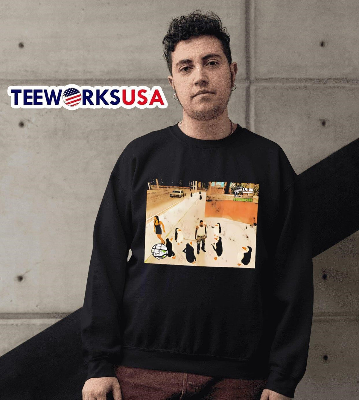 Penguins In San Andreas - Adult & Kids T-Shirts, Sweatshirts & Hoodies apparel design preview 6