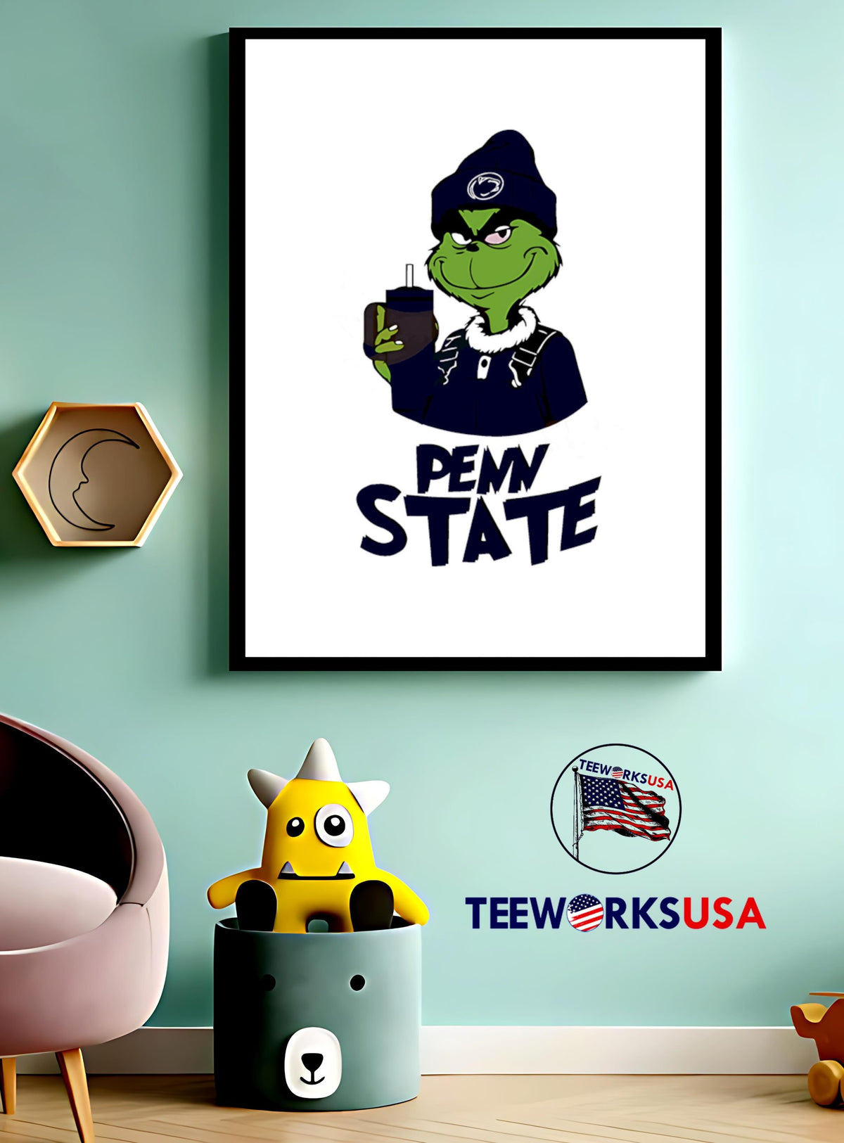 Penn State Nittany Lions Boujee Grinch Coffee - Adult & Kids T-Shirts, Sweatshirts & Hoodies apparel design preview 4