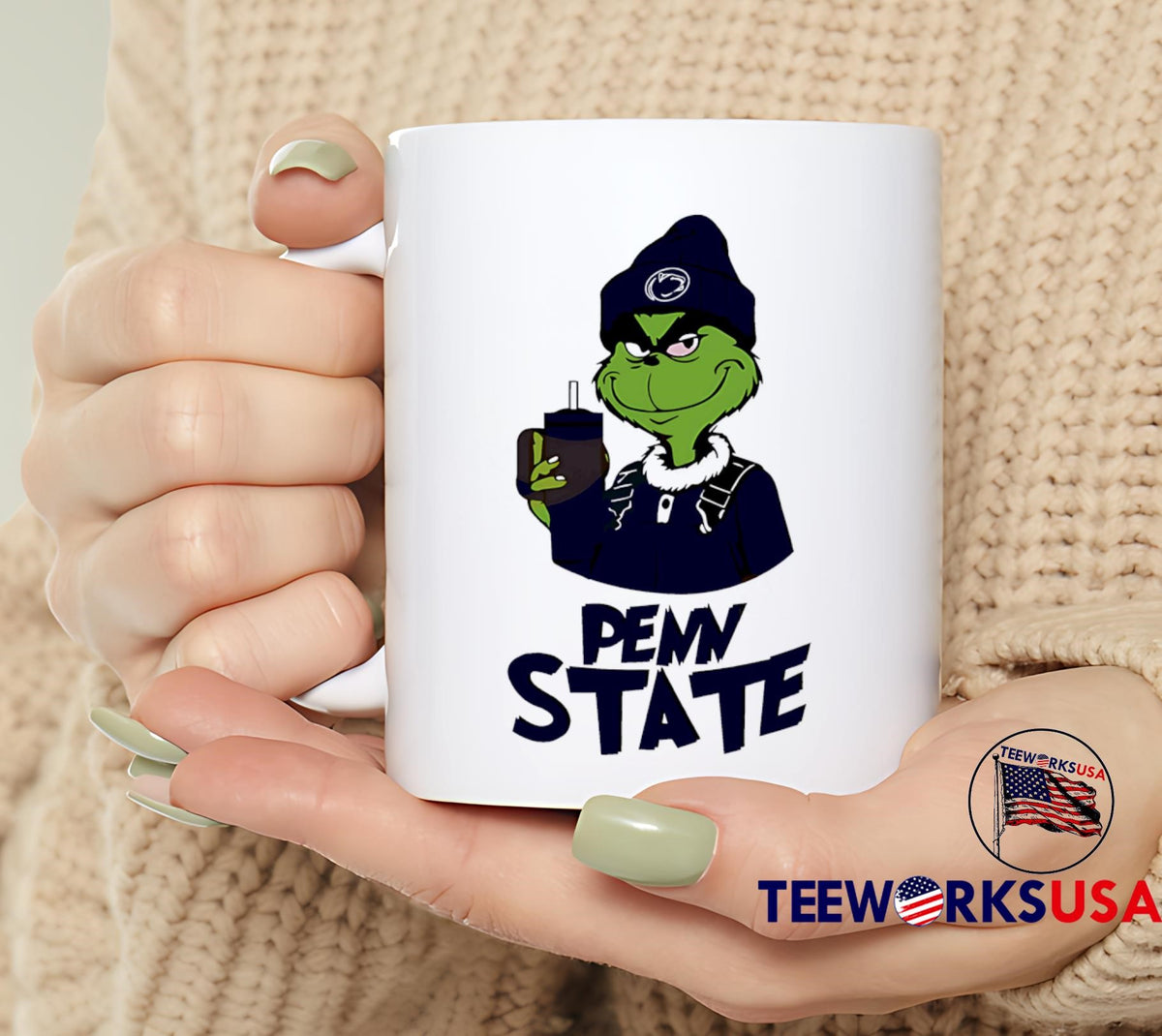 Penn State Nittany Lions Boujee Grinch Coffee - Adult & Kids T-Shirts, Sweatshirts & Hoodies apparel design preview 6