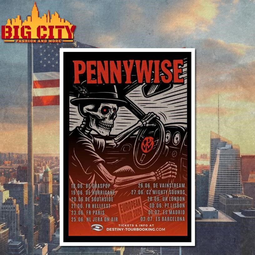 PennyWise UK Tour 2026 Poster - Adult & Kids T-Shirts, Sweatshirts & Hoodies apparel design preview 4