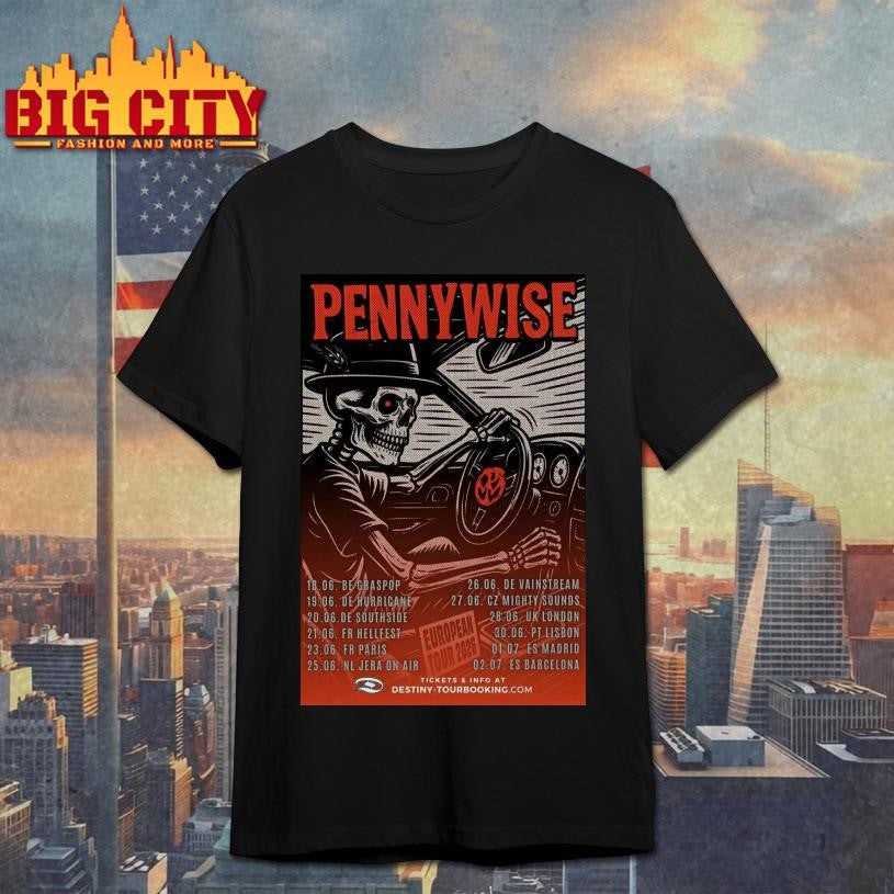 PennyWise UK Tour 2026 Poster - Adult & Kids T-Shirts, Sweatshirts & Hoodies apparel design preview 1
