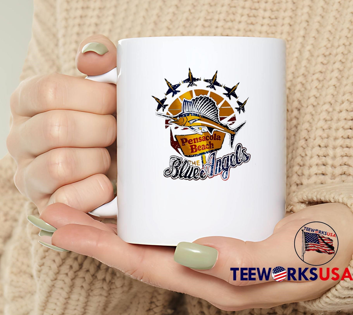 Pensacola Beach Sailfish Celebrating the Blue Angels - Adult & Kids T-Shirts, Sweatshirts & Hoodies apparel design preview 4