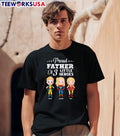 Personalized proud father of 3 little heroes cartoon - Adult & Kids T-Shirts, Sweatshirts & Hoodies apparel design preview 1