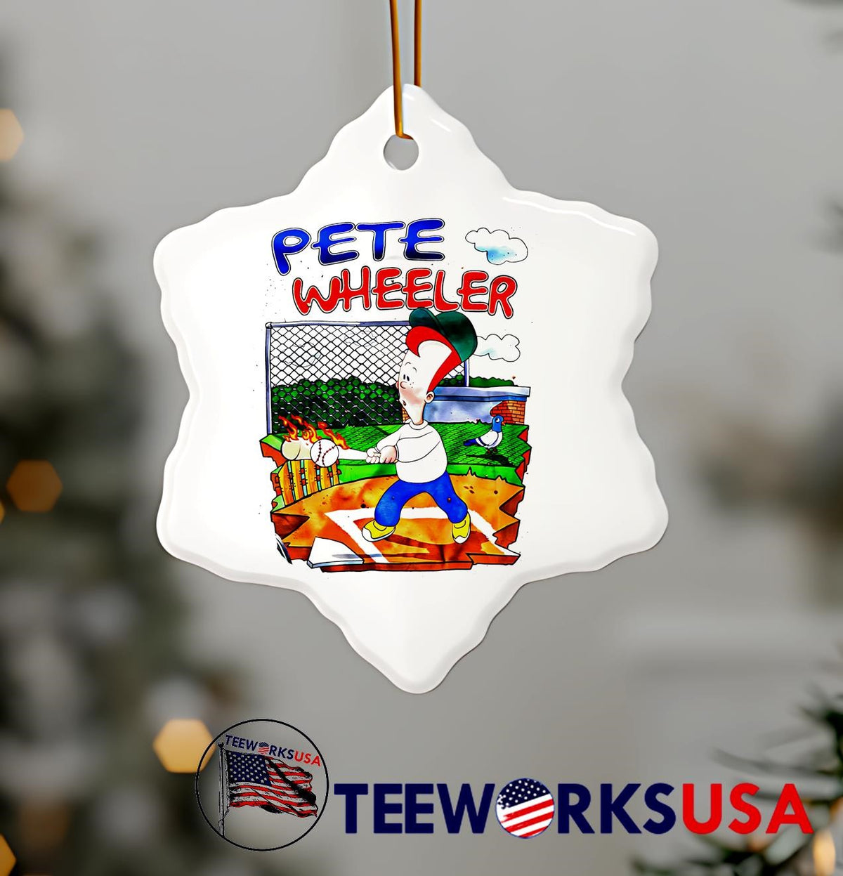 Pete Wheeler baseball cartoon - Adult & Kids T-Shirts, Sweatshirts & Hoodies apparel design preview 7