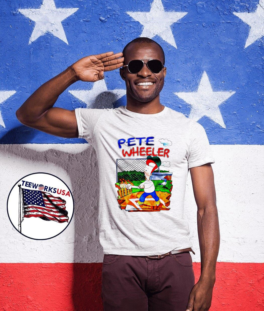 Pete Wheeler baseball cartoon - Adult & Kids T-Shirts, Sweatshirts & Hoodies apparel design preview 1