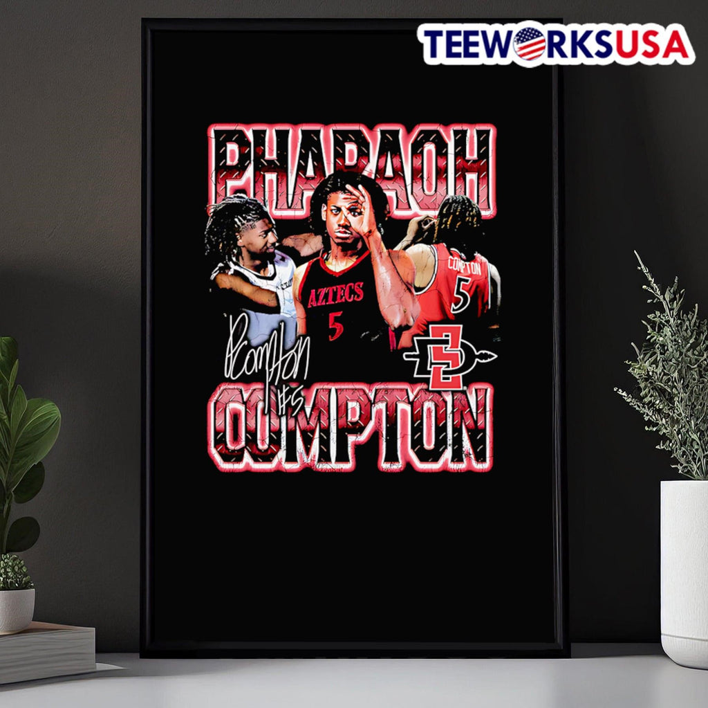 Pharaoh Compton SDSU basketball 90s graphic - Adult & Kids T-Shirts, Sweatshirts & Hoodies apparel design preview 5