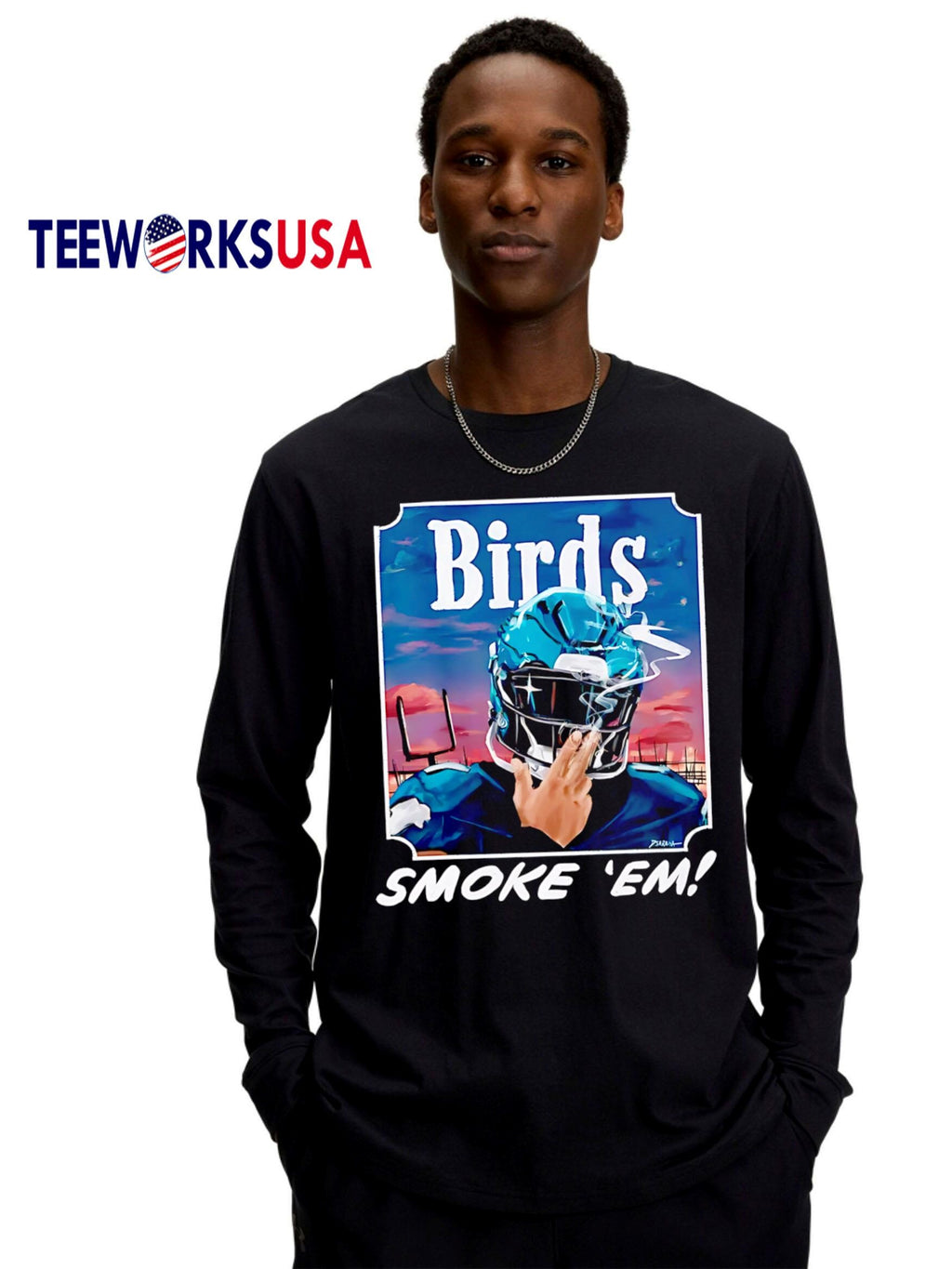 Philadelphia Eagles Birds Smoke 'Em card - Adult & Kids T-Shirts, Sweatshirts & Hoodies apparel design preview 4
