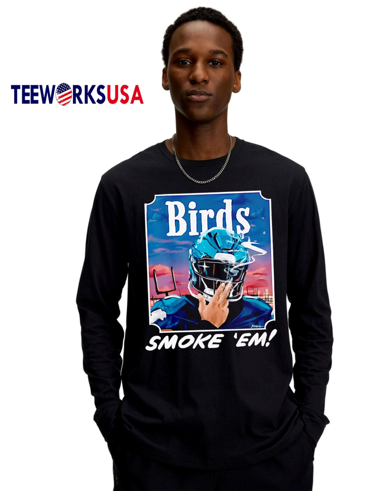 Philadelphia Eagles Birds Smoke 'Em card - Adult & Kids T-Shirts, Sweatshirts & Hoodies apparel design preview 4