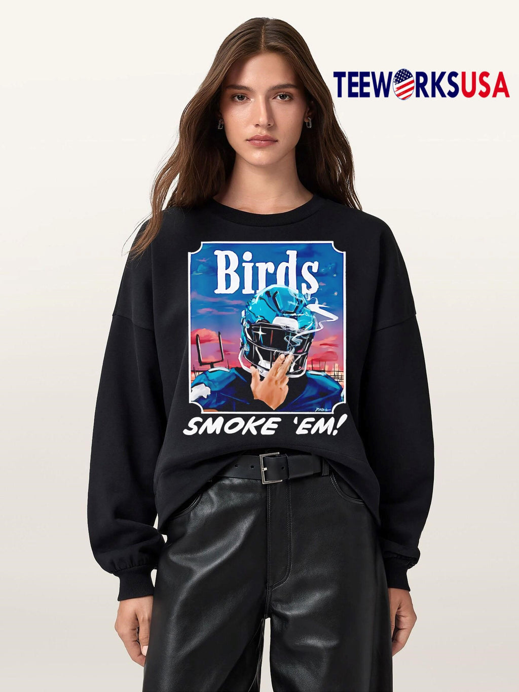 Philadelphia Eagles Birds Smoke 'Em card - Adult & Kids T-Shirts, Sweatshirts & Hoodies apparel design preview 5