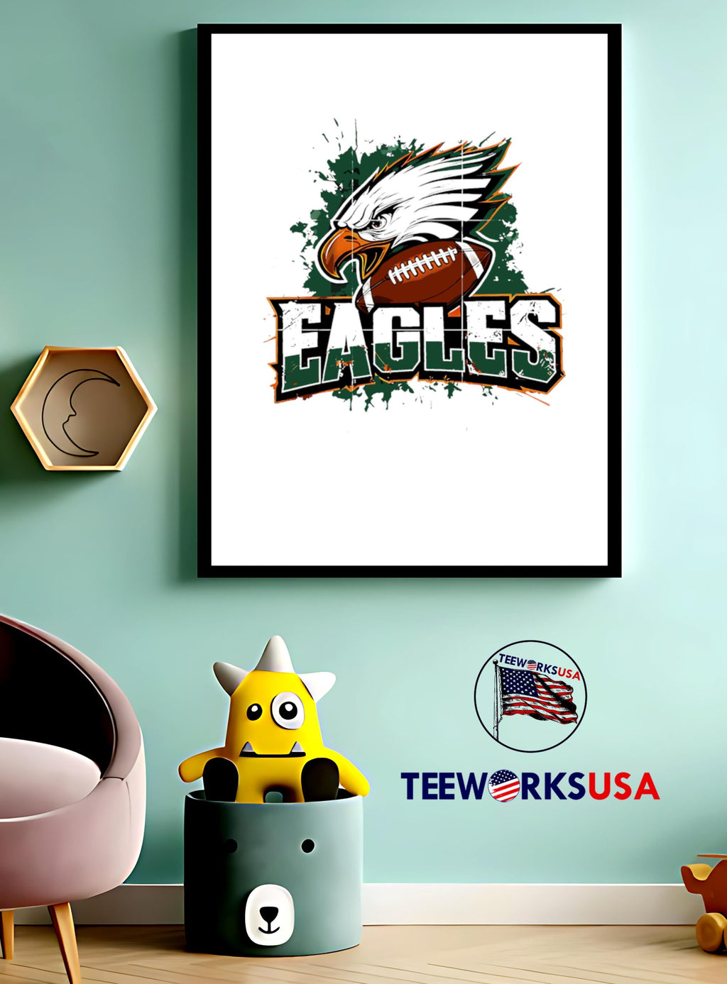 Philadelphia Eagles Game Day Football Mascot - Adult & Kids T-Shirts, Sweatshirts & Hoodies apparel design preview 4