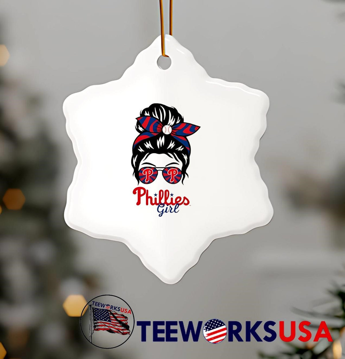 Philadelphia Phillies Girl Messy Bun Glasses - Adult & Kids T-Shirts, Sweatshirts & Hoodies apparel design preview 7