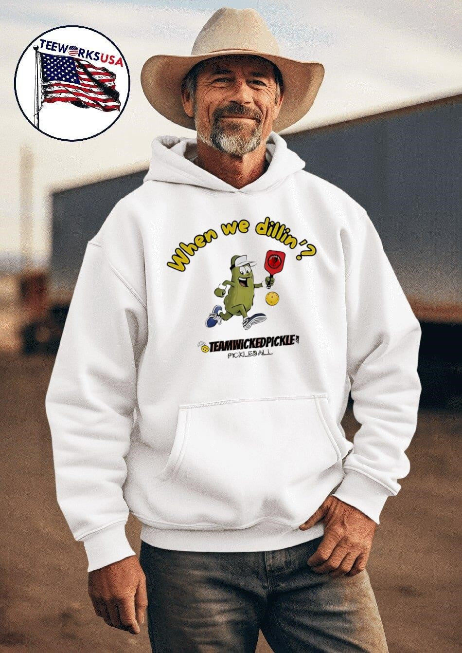 Pickle Pickleball when we dillin' team wicked - Adult & Kids T-Shirts, Sweatshirts & Hoodies apparel design preview 2