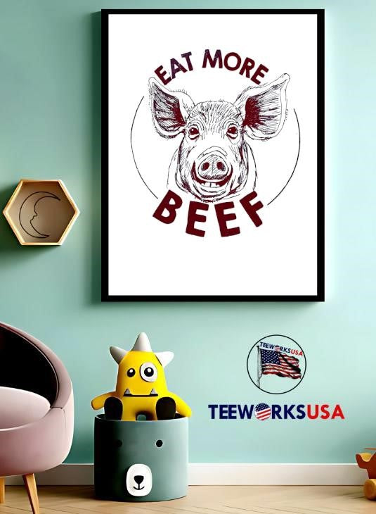 Pig Eat More Beef - Adult & Kids T-Shirts, Sweatshirts & Hoodies apparel design preview 3