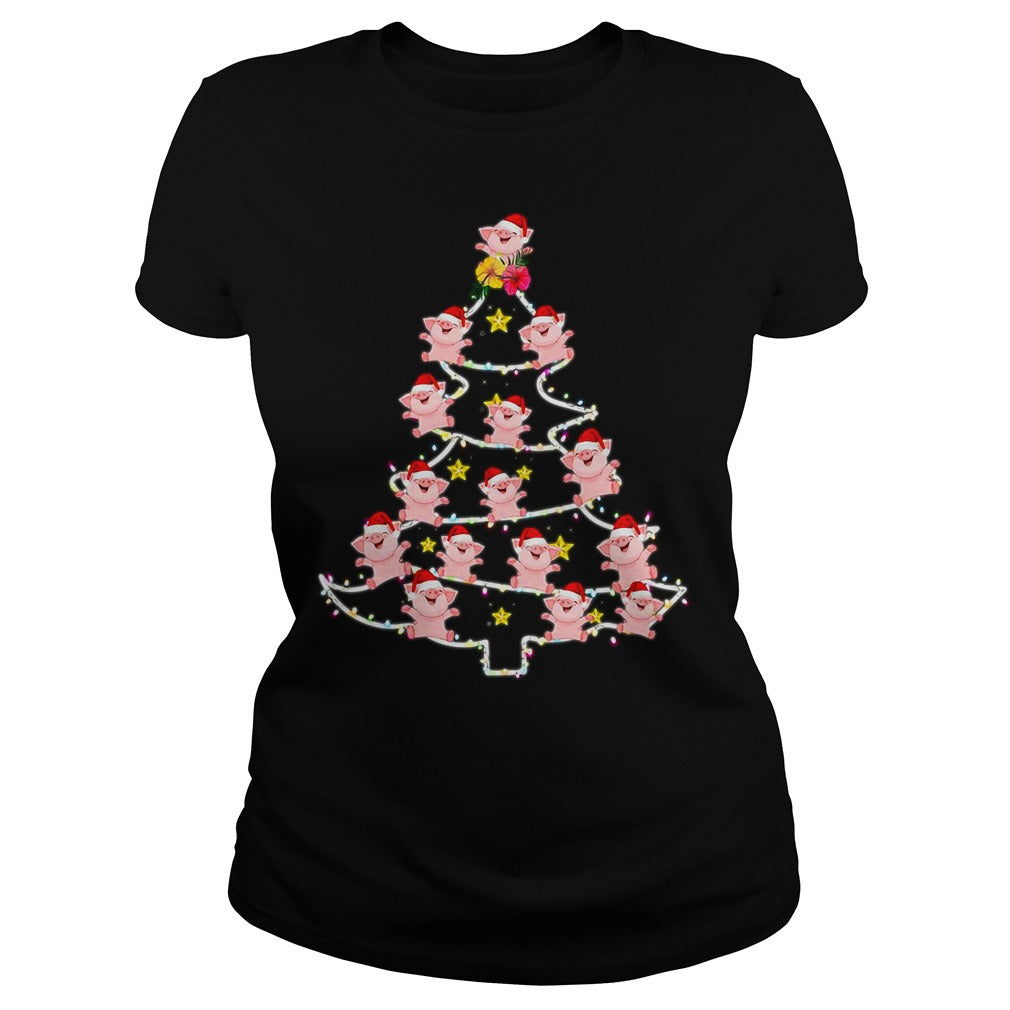 Pigs Santa Christmas Tree - Adult & Kids T-Shirts, Sweatshirts & Hoodies apparel design preview 2