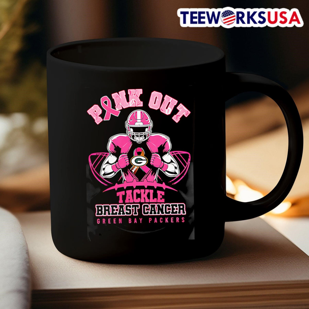 Pink out tackle Breast Cancer Green Bay Packers - Adult & Kids T-Shirts, Sweatshirts & Hoodies apparel design preview 3