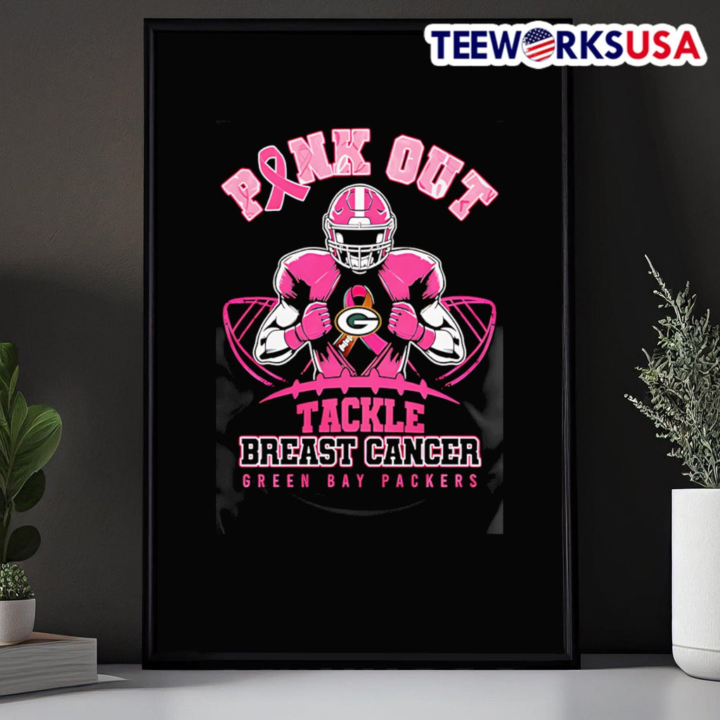 Pink out tackle Breast Cancer Green Bay Packers - Adult & Kids T-Shirts, Sweatshirts & Hoodies apparel design preview 5