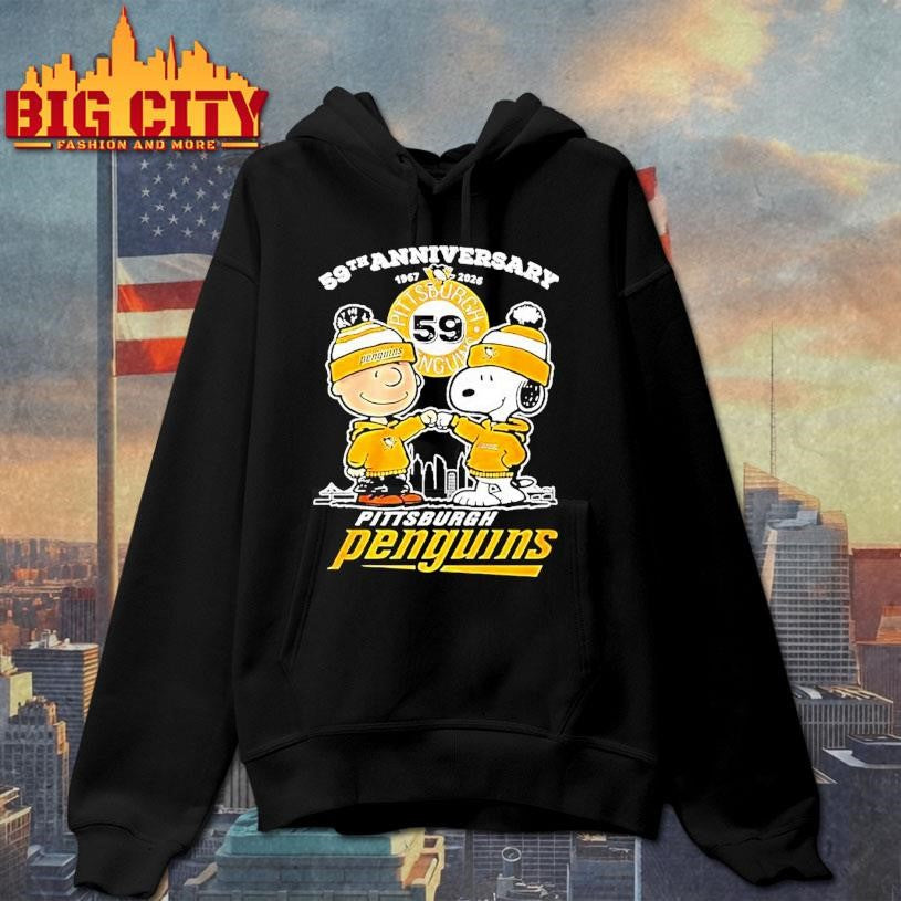Pittsburgh Steelers 59th Anniversary 1967-2026 Snoopy - Adult & Kids T-Shirts, Sweatshirts & Hoodies apparel design preview 2