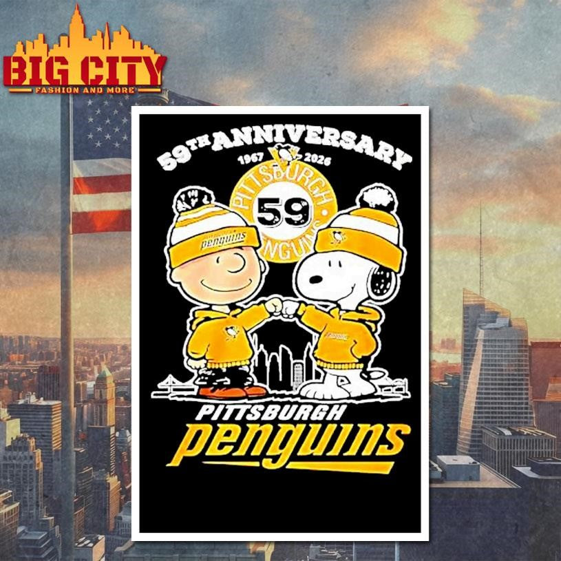 Pittsburgh Steelers 59th Anniversary 1967-2026 Snoopy - Adult & Kids T-Shirts, Sweatshirts & Hoodies apparel design preview 4