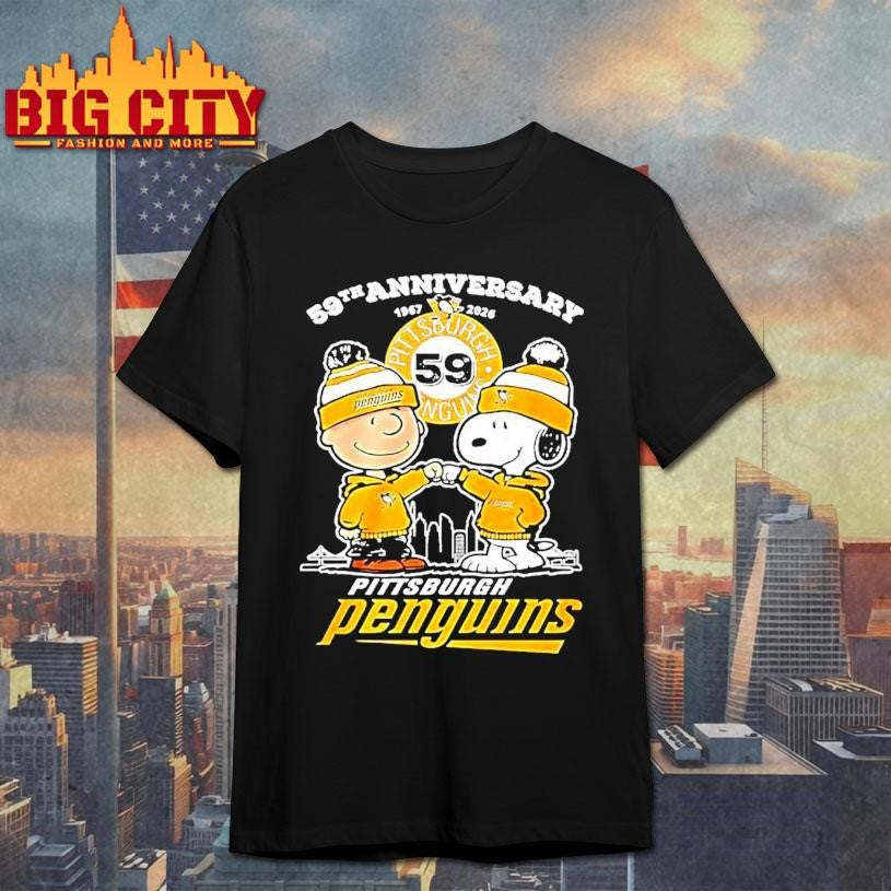 Pittsburgh Steelers 59th Anniversary 1967-2026 Snoopy - Adult & Kids T-Shirts, Sweatshirts & Hoodies apparel design preview 1