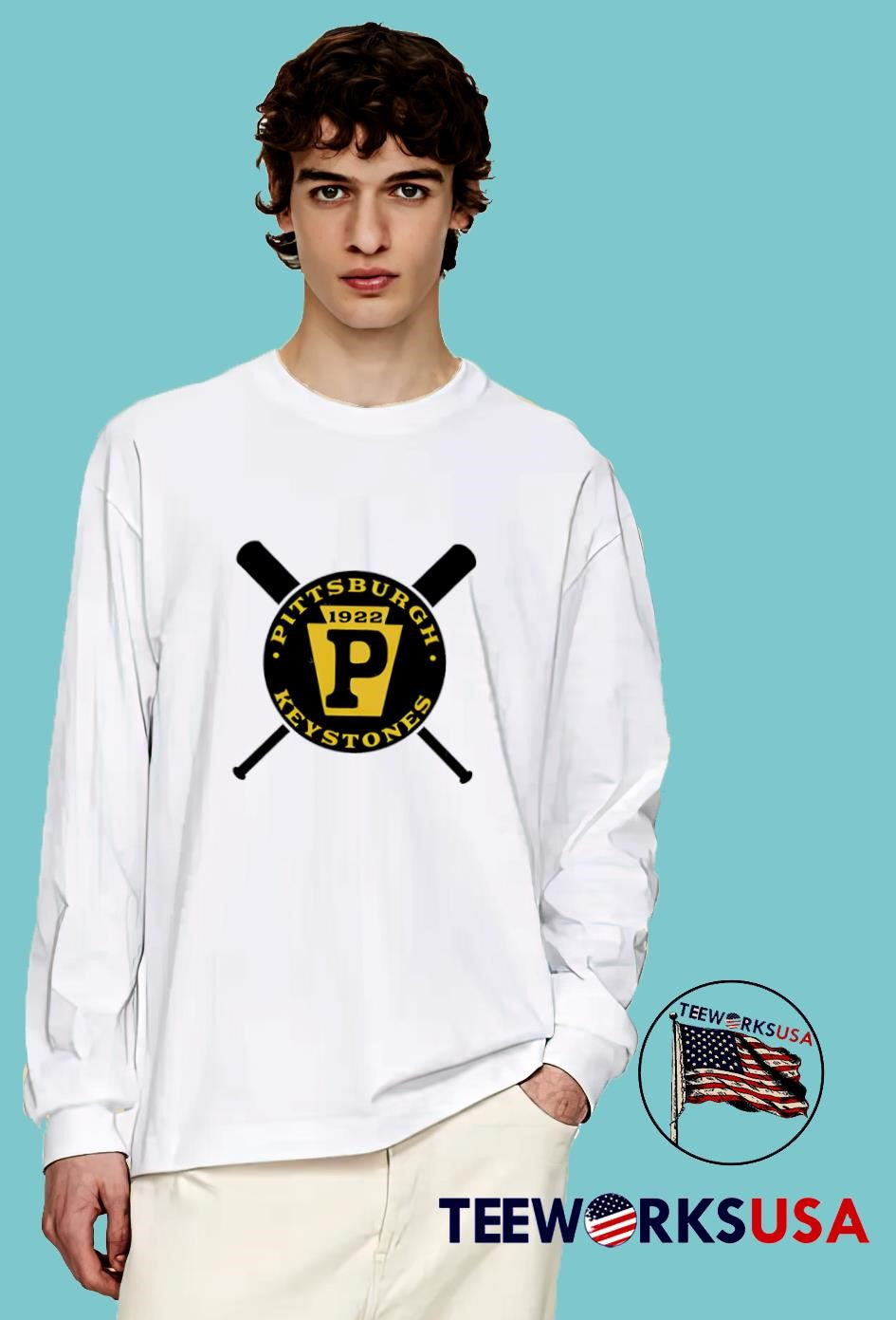 Pittsburgh keystones baseball 1922 - Adult & Kids T-Shirts, Sweatshirts & Hoodies apparel design preview 4