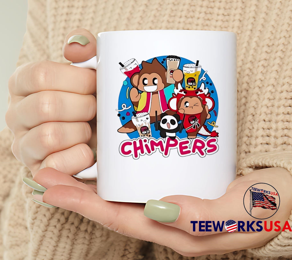 Playful chimpers panda and monkey design - Adult & Kids T-Shirts, Sweatshirts & Hoodies apparel design preview 6