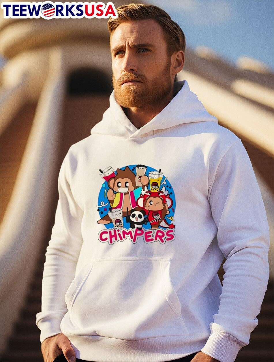 Playful chimpers panda and monkey design - Adult & Kids T-Shirts, Sweatshirts & Hoodies apparel design preview 2