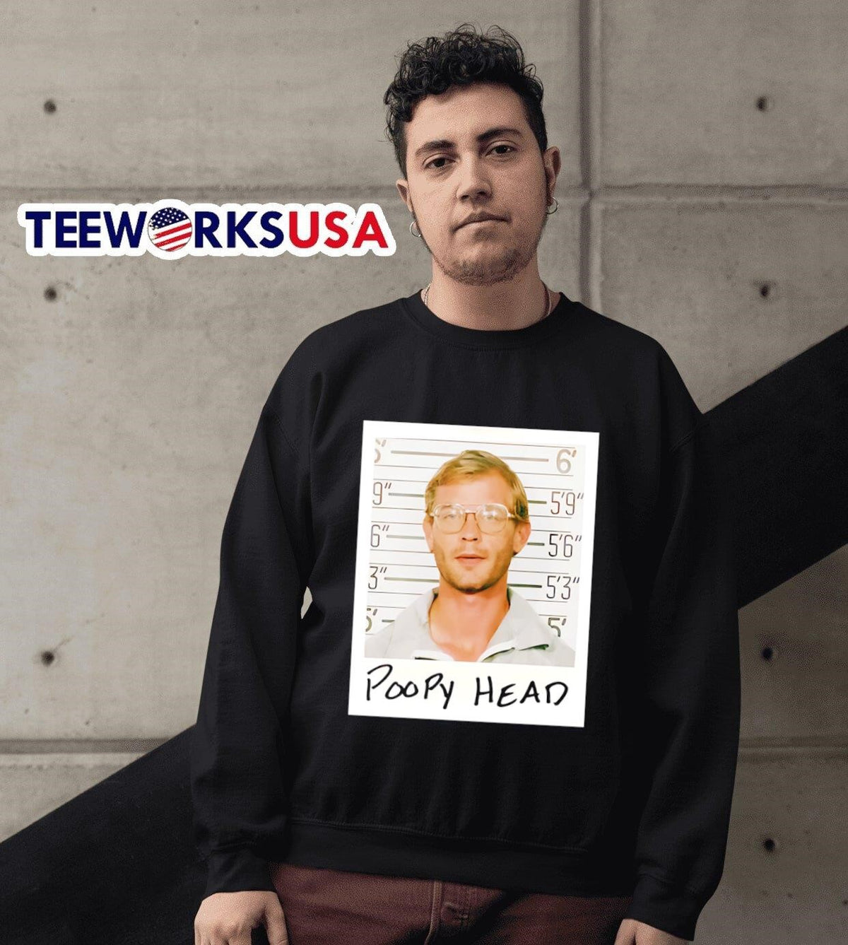 Poopy Head mugshot photo - Adult & Kids T-Shirts, Sweatshirts & Hoodies apparel design preview 6