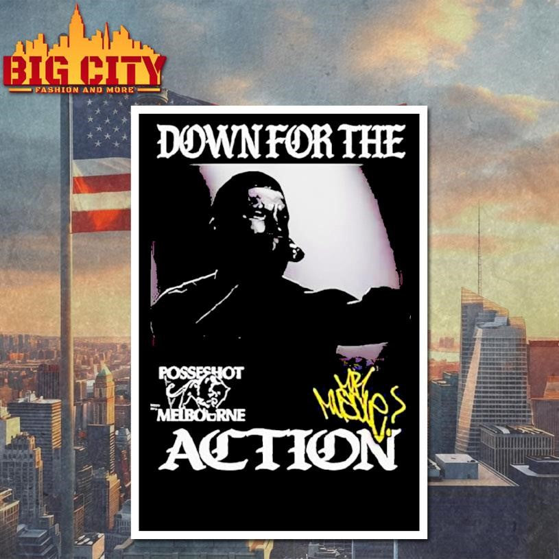 Posseshot Melbourne Down For The Action - Adult & Kids T-Shirts, Sweatshirts & Hoodies apparel design preview 4