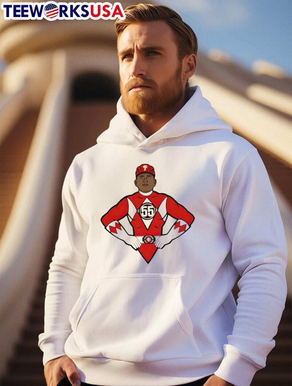 Power Ranger Suarez 55 Philadelphia Phillies superman - Adult & Kids T-Shirts, Sweatshirts & Hoodies apparel design preview 2
