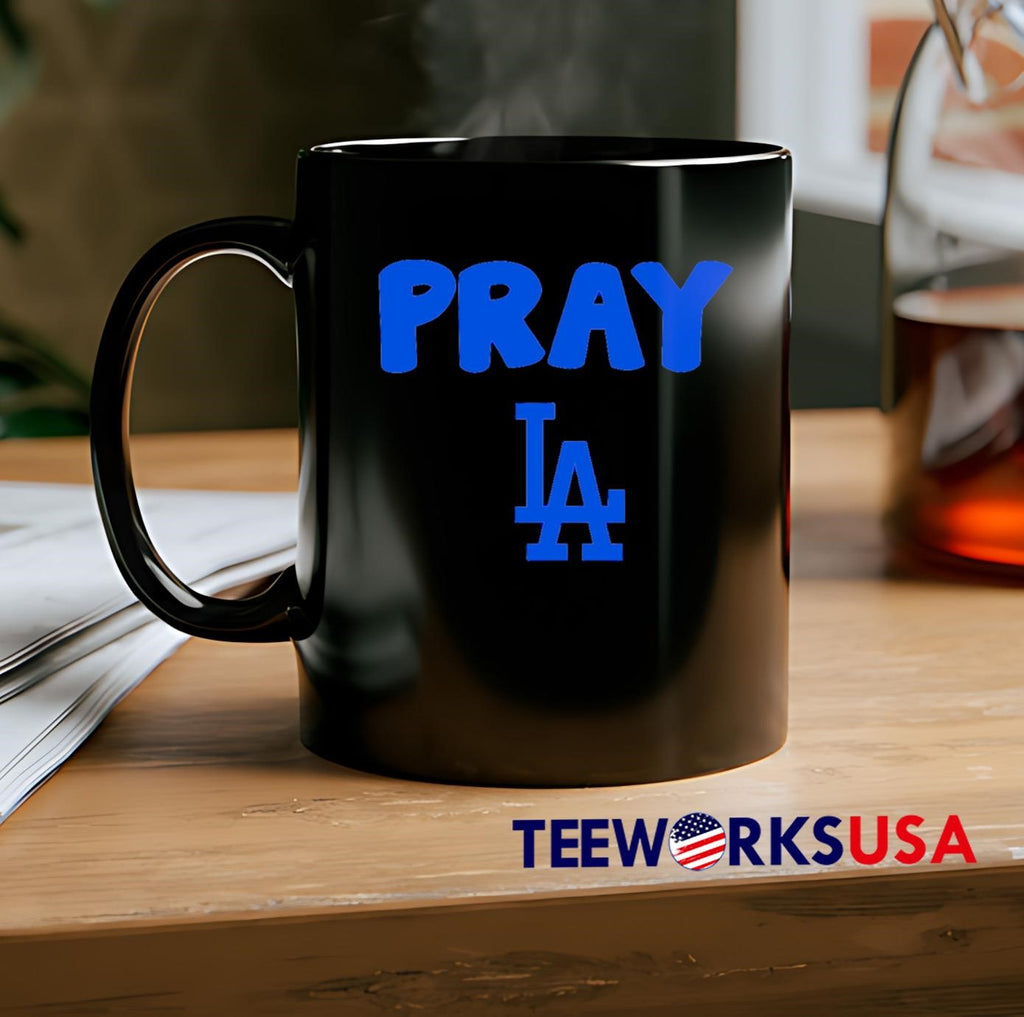 Pray LA Dodgers logo - Adult & Kids T-Shirts, Sweatshirts & Hoodies apparel design preview 2