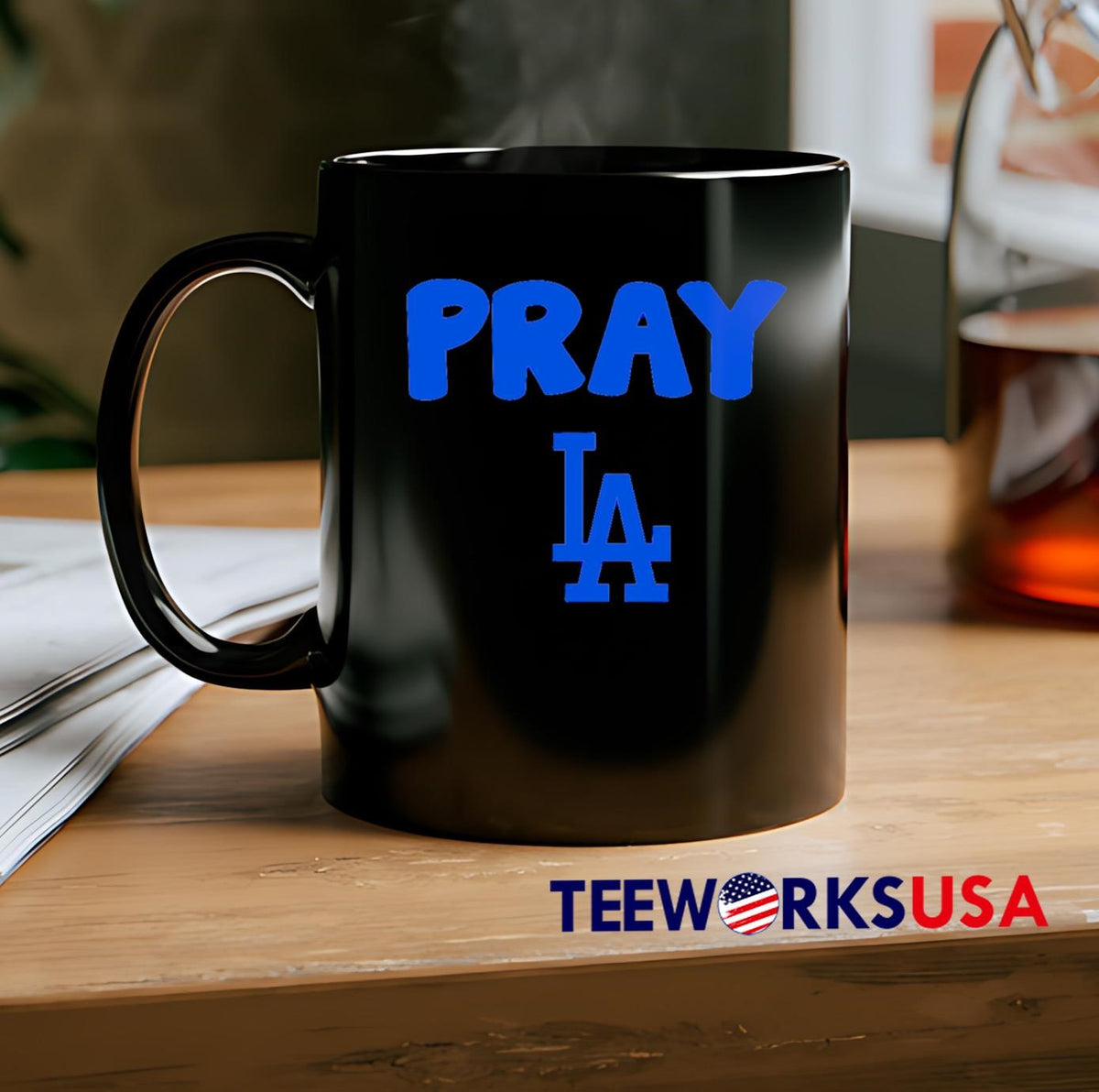 Pray LA Dodgers logo - Adult & Kids T-Shirts, Sweatshirts & Hoodies apparel design preview 2