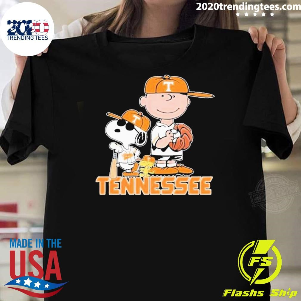 Premium Baseball Snoopy Peanuts Tennessee Volunteers - Adult & Kids T-Shirts, Sweatshirts & Hoodies apparel design preview 1