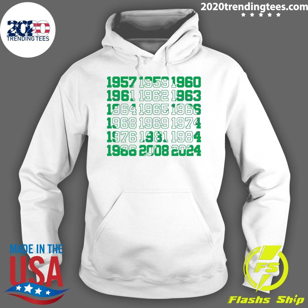 Premium Boston Basketball Championship Dates Shamrock - Adult & Kids T-Shirts, Sweatshirts & Hoodies apparel design preview 2