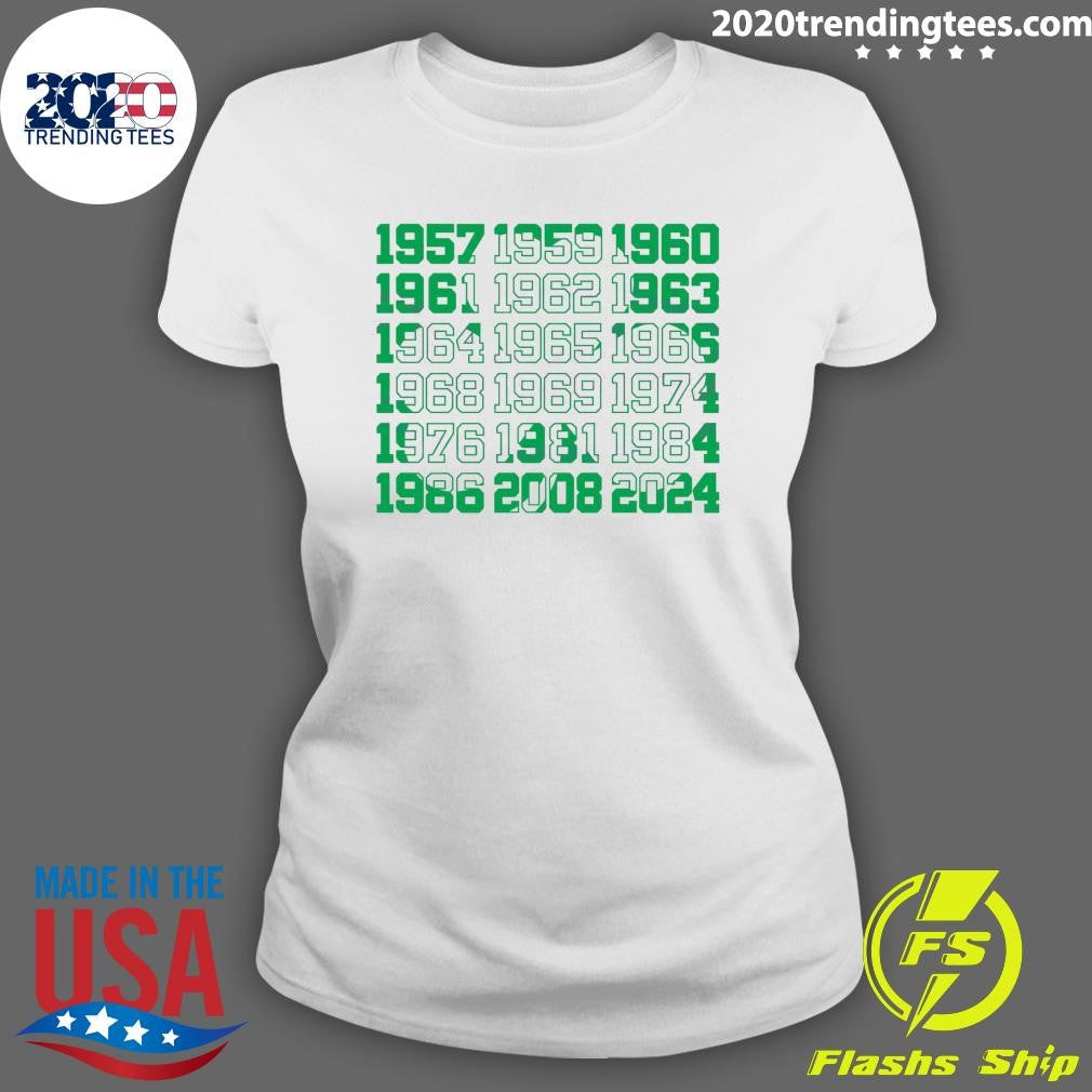 Premium Boston Basketball Championship Dates Shamrock - Adult & Kids T-Shirts, Sweatshirts & Hoodies apparel design preview 3