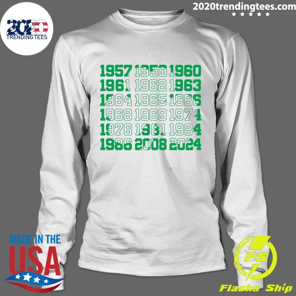 Premium Boston Basketball Championship Dates Shamrock - Adult & Kids T-Shirts, Sweatshirts & Hoodies apparel design preview 4