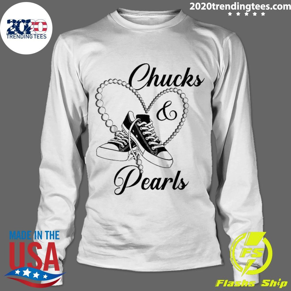 Premium Chucks And Pearls I'm With Her Kamala 2024 - Adult & Kids T-Shirts, Sweatshirts & Hoodies apparel design preview 4